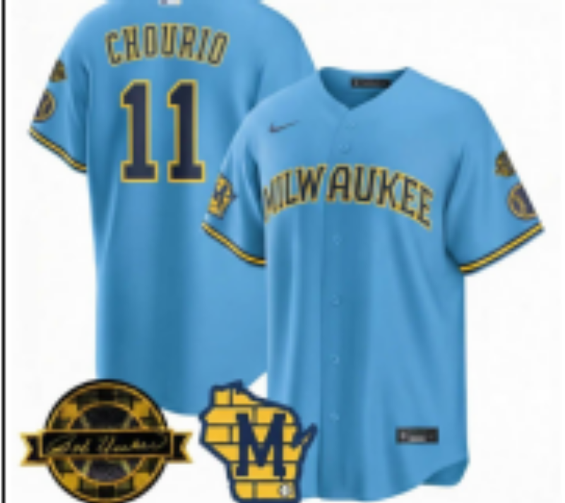 Women Milwaukee Brewers #11 Jackson Chourio Blue Nike 2026 World Series jersey 102101